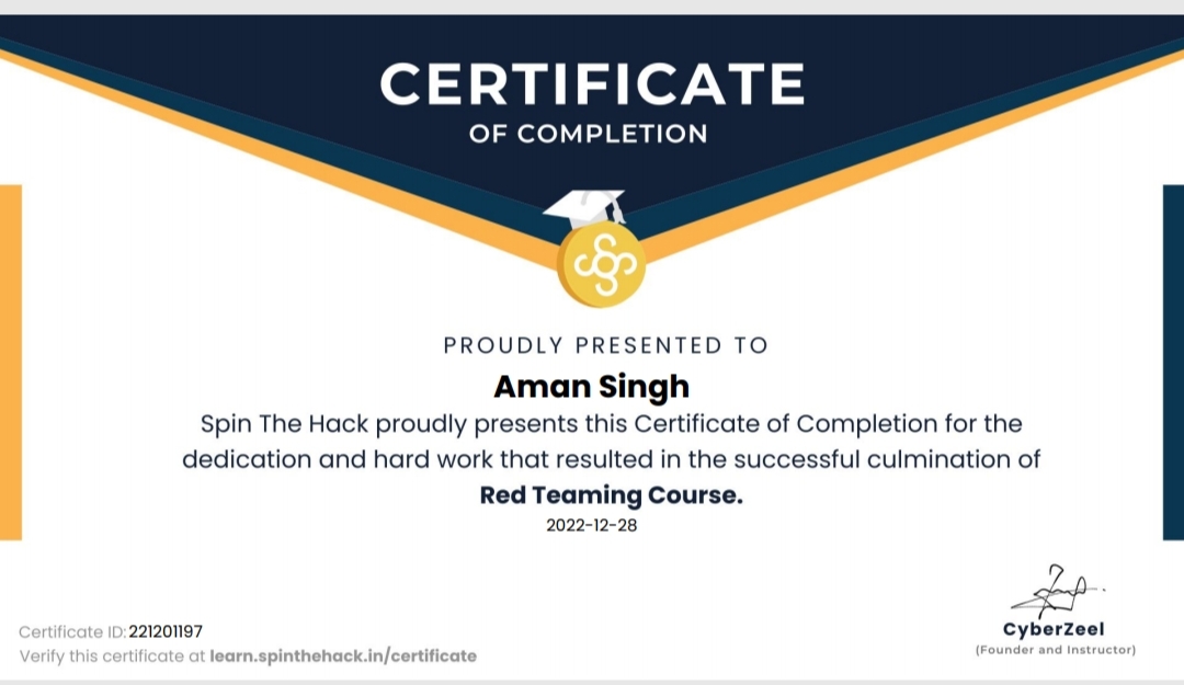 Red Teaming Certificate